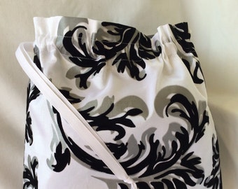 Money Dance Bag/Black/White Floral Embossed/ Dollar Dance Bag