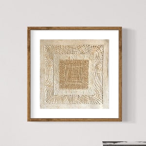 Medium Mexican Handmade Amate Paper 15.75"x15.75"sq (Frame Not Included) Cream Square Weave