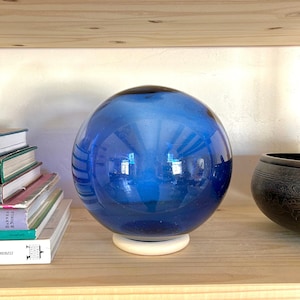 7.5” Blown Glass Indigo Barragan Ball Mercury Sphere