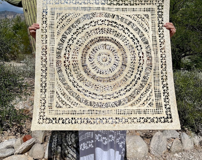 Featured listing image: Handmade Mexican Amate Paper Wall Art – XXL 39x39 Modern Mexican Art (Unframed)