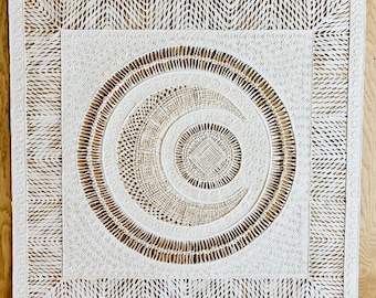 NEW!!! Handmade Mexican Amate Paper Wall Art – XL 31.25x31.25 Modern Mexican Art (Unframed) Luna Collection