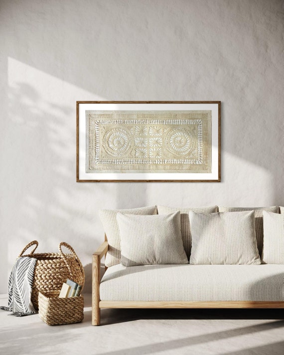 Handmade Mexican Amate Paper Wall Art – XL 23.5x47 Modern Mexican Art (Unframed)