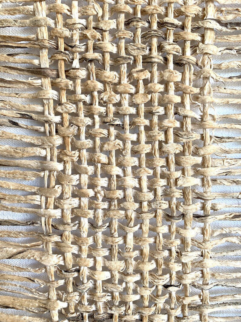 XL Mexican Handmade Amate Paper 15.5 x 47 Frame Not Included Cream Brown Linear Weave Sunburst Artisan Design Art afbeelding 7