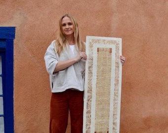 Handmade Mexican Amate Paper Wall Art – XL 15.5x47 Modern Mexican Art (Unframed)