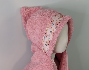 Pink Floral Hooded Towel - For babies, toddlers, preschoolers and beyond!