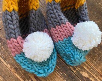 Hand Made Knitted Slippers “Whimsy”