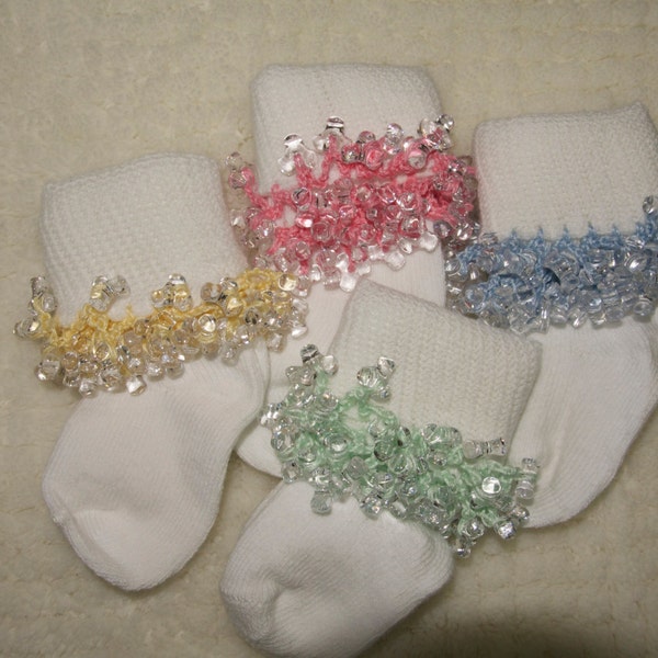 One pair : Infant Beaded Socks