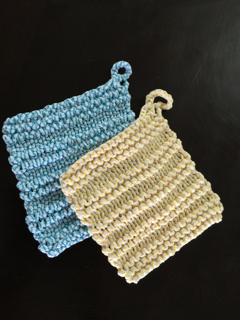 Hand Knitted Pot Holders Etsy
