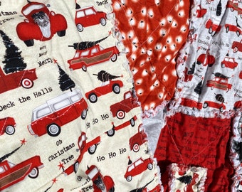Hand made Rag Quilt “Oh Christmas Tree”