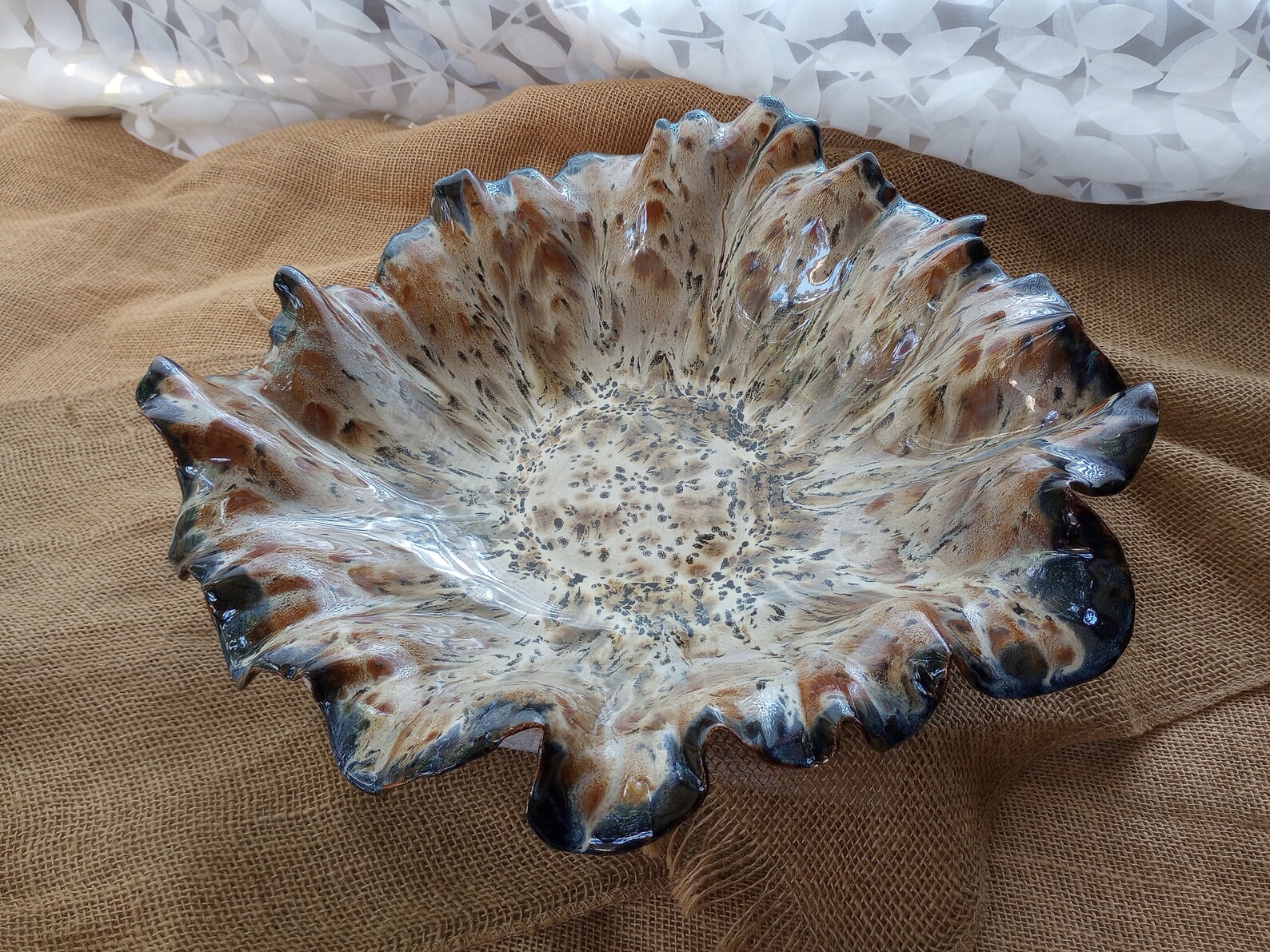 Large Decorative Pottery Bowl, Coffee Table Bowl, Fruit Bowl, Handmade