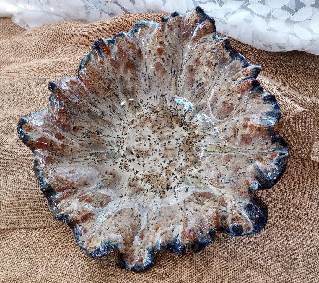 Large Decorative Pottery Bowl, Coffee Table Bowl, Fruit Bowl, Handmade
