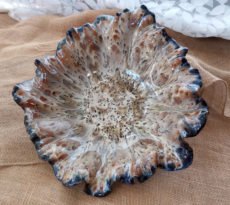 Large Decorative Pottery Bowl, Coffee Table Bowl, Fruit Bowl, Handmade