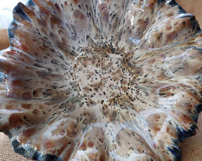 Large Decorative Pottery Bowl, Coffee Table Bowl, Fruit Bowl, Handmade