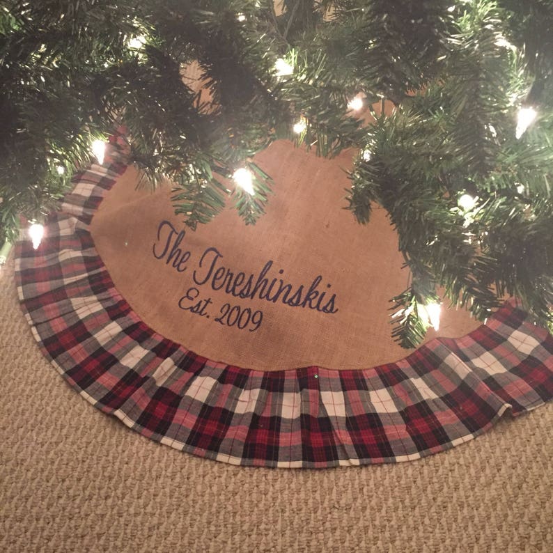 Monogrammed Burlap Tree Skirt 