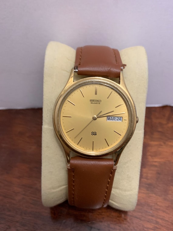 Seiko gold face watch discount