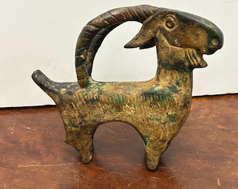 Antique Cast Iron Ibex Doorstop