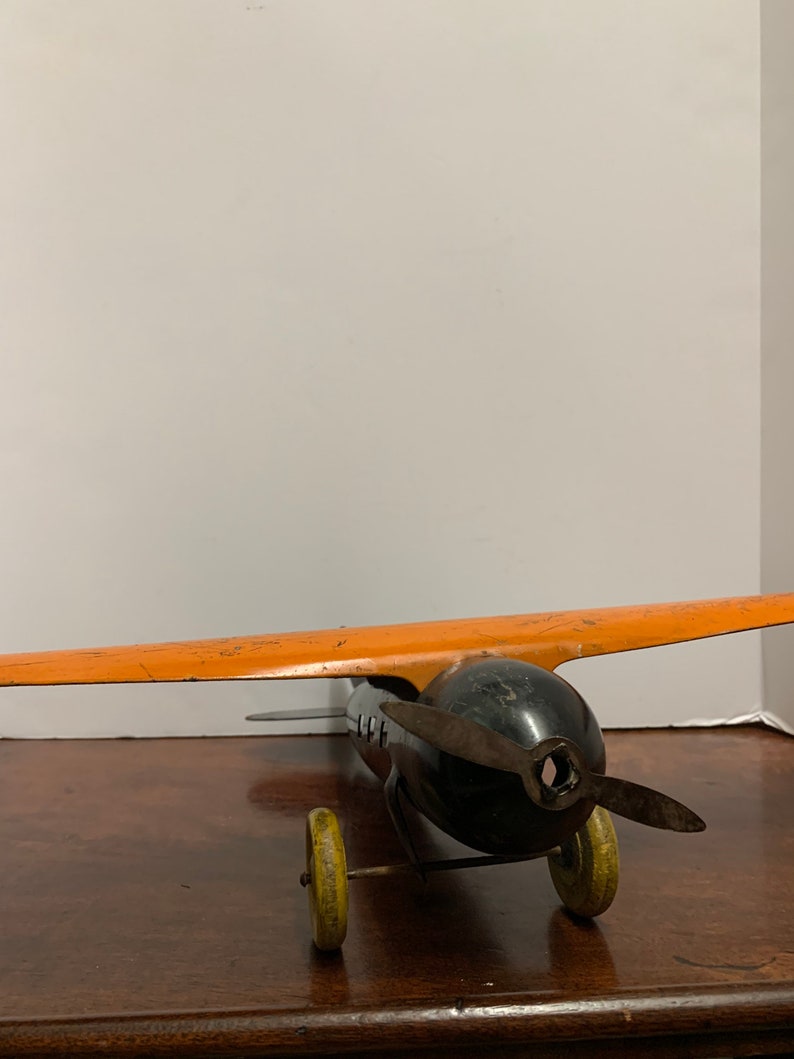 1930s Wyandotte Pressed Metal Orange Plane image 3