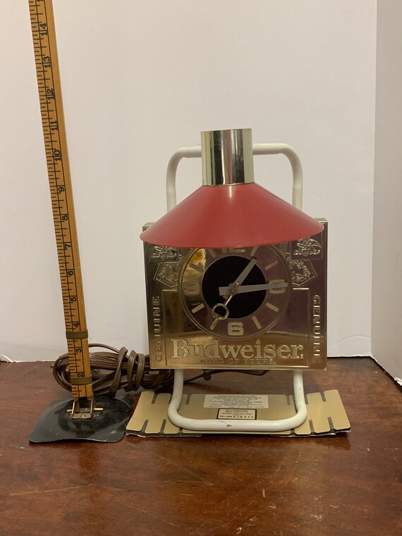 1980s Budweiser Pub Lamp With Clock - Etsy