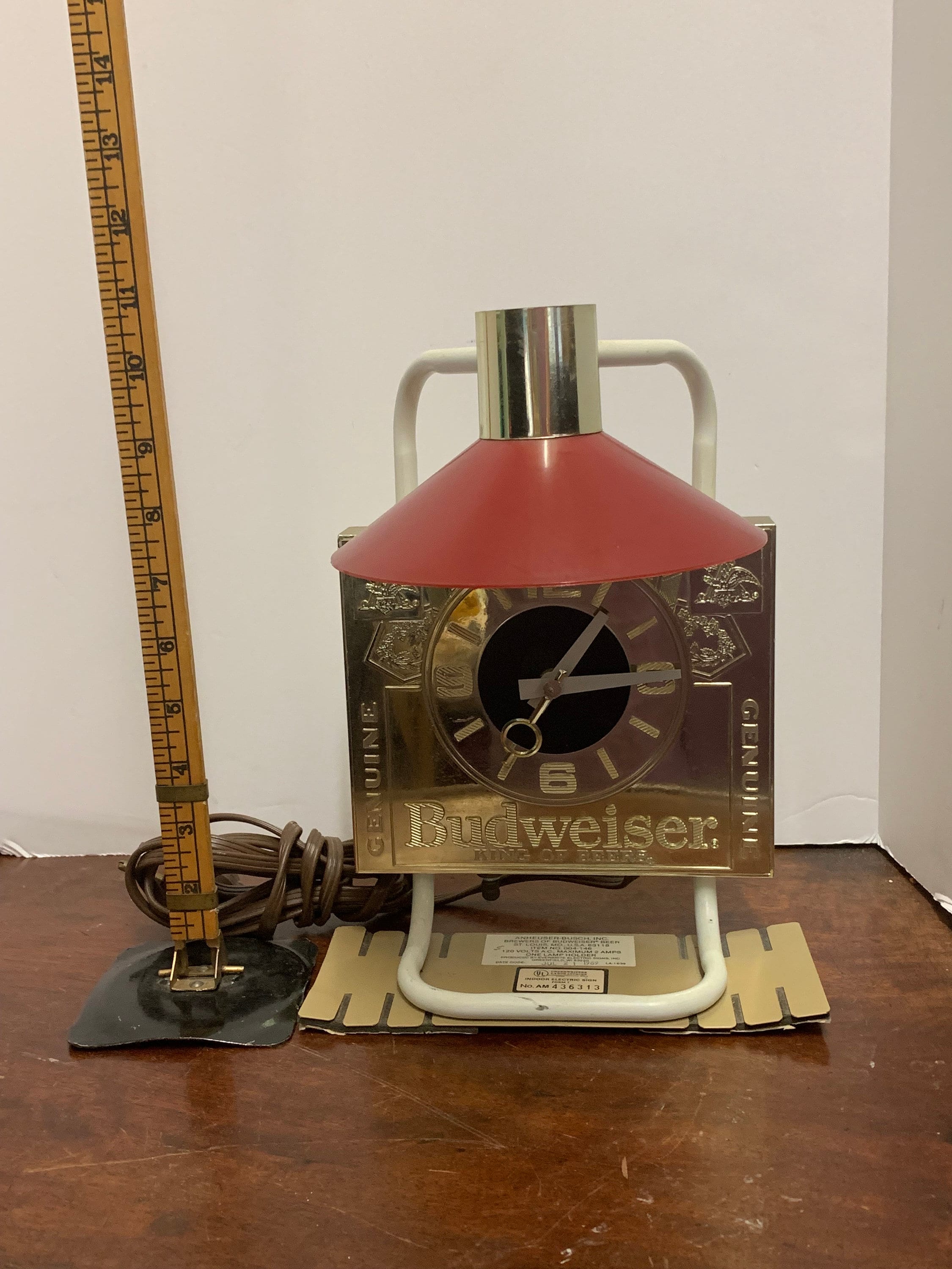 1980s Budweiser Pub Lamp With Clock - Etsy