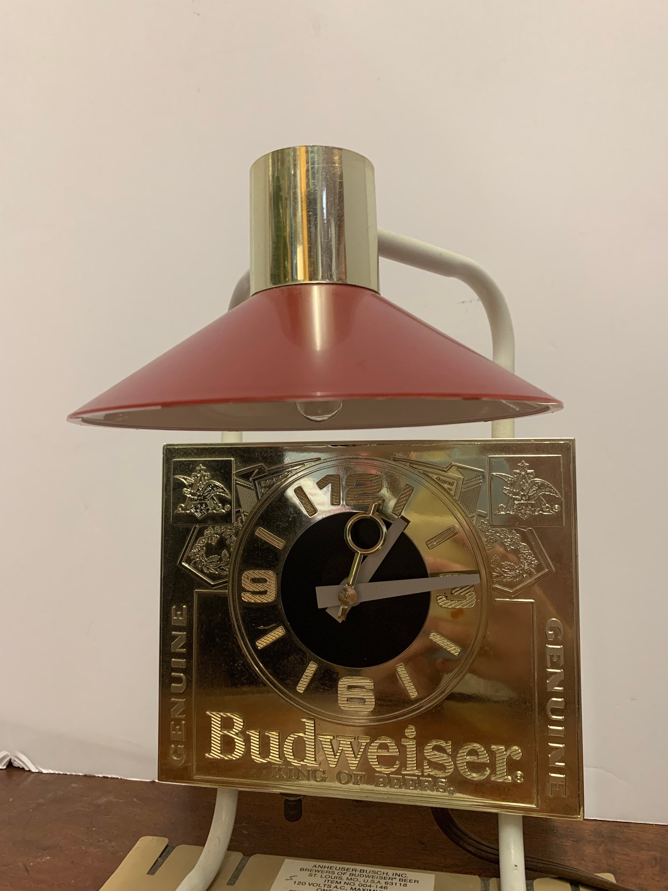 1980s Budweiser Pub Lamp With Clock - Etsy