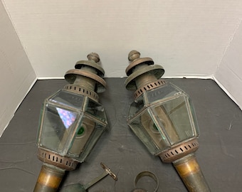 SALE! 1880s Antique Pair of Stagecoach Lanterns