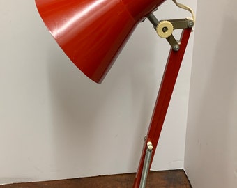 Vintage MCM Red Lamp by Lyskaer