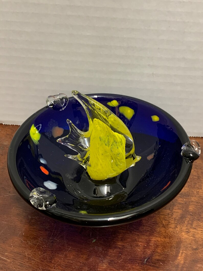 Vintage Glass Fish Astray/Trinket Dish imagem 1