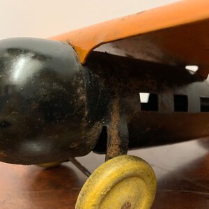 1930s Wyandotte Pressed Metal Orange Plane image 7