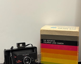 Vintage The Reporter Polaroid Land Camera with Strap and Box