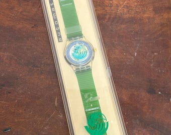 1990s Swatch In Our Hands Earth Summit Automatic Watch 1992