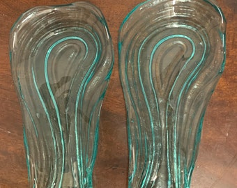 Pair of Mid Century Modern Glass Trinket Trays