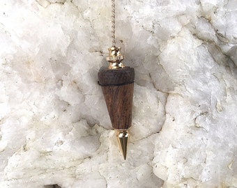 Dowsing Pendulum, Oak Burl Wood with Tree Of Life Charm