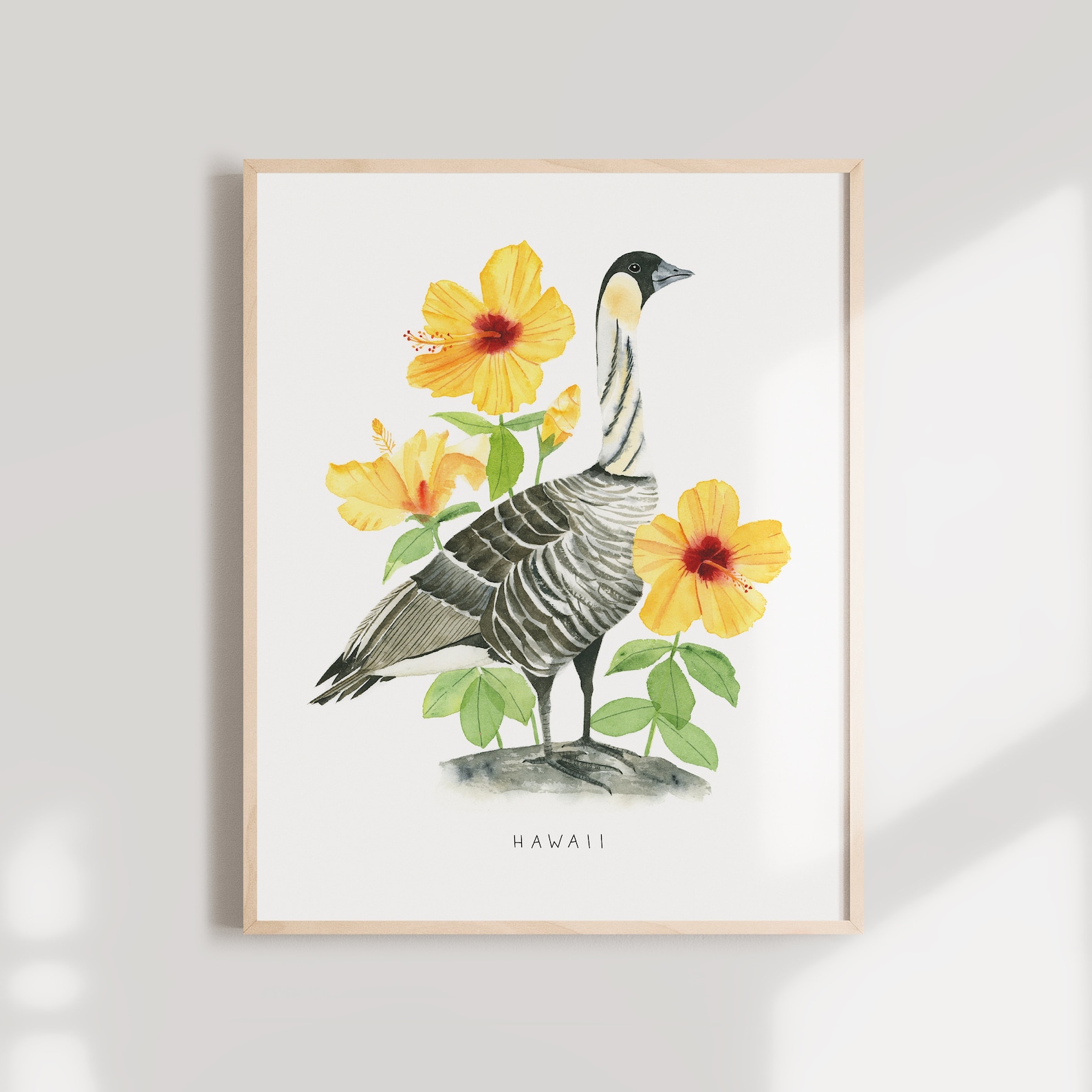 Hawaii State Bird Art Print Hawaiian Goose nene and - Etsy