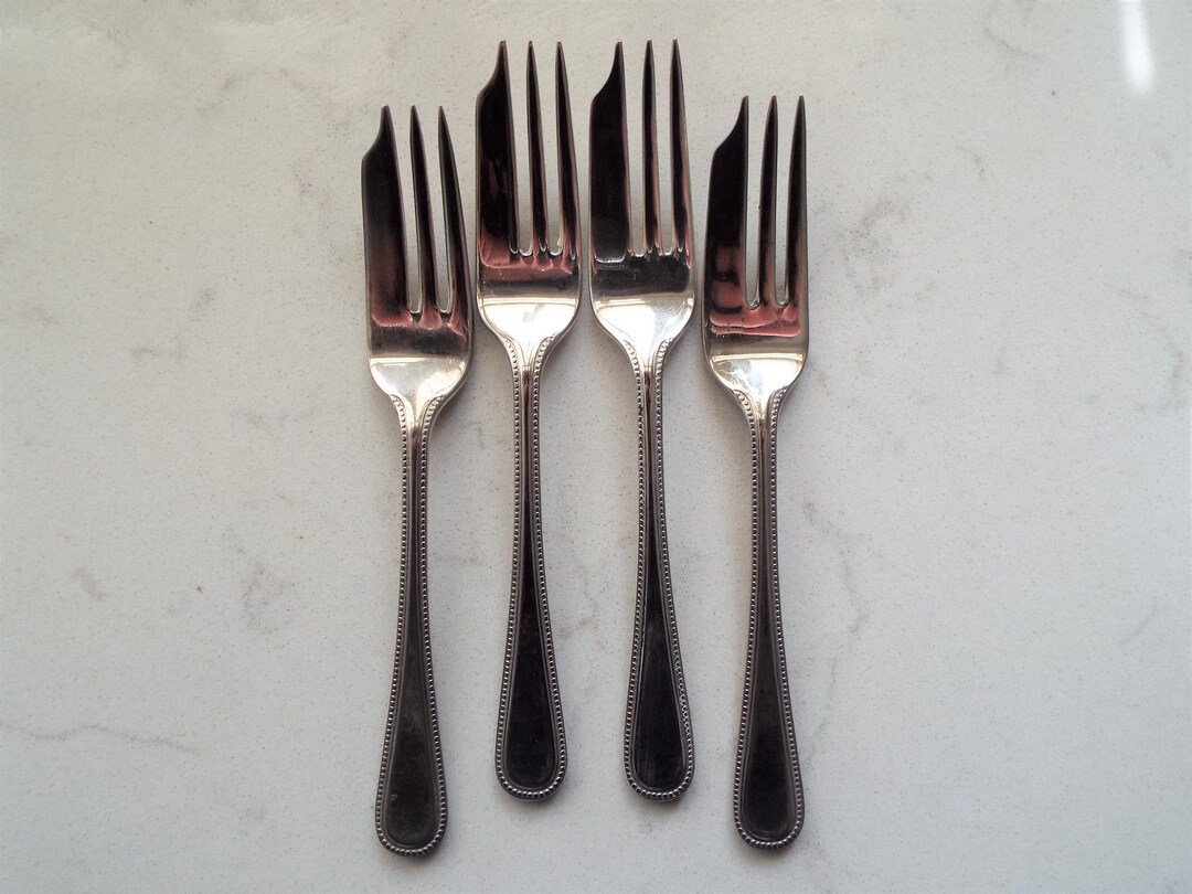 Vintage Cake Forks. Set of Four Dessert Forks With Beaded Etsy