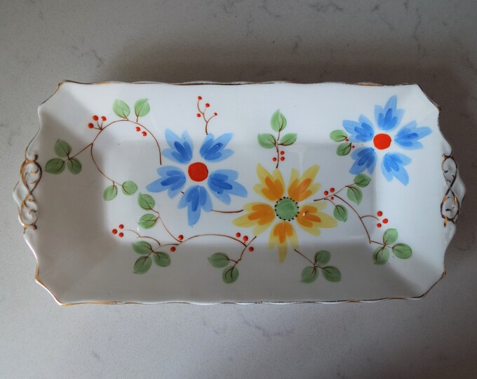 Vintage Sandwich Plate by Tuscan China. 1930s Rectangular Cake Etsy
