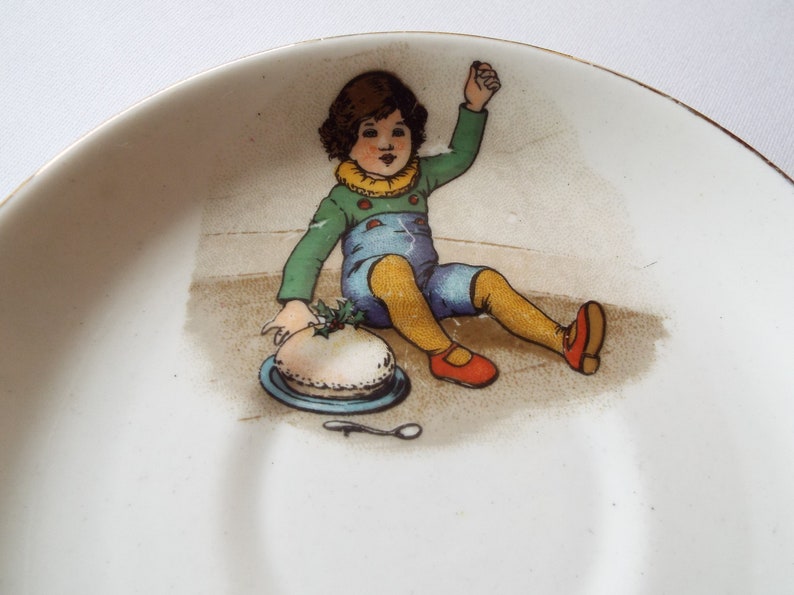 Vintage Tuscan Child's Teacup. 1910s Tuscan Nursery Rhyme Tea Cup And Saucer, With Little Bo Peep And Jack Horner. A Rare Christening Gift image 7