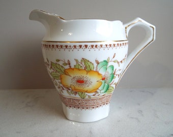 Vintage Milk Jug Or Creamer, 1930. Bell China Creamer With Hand Painted Anemones Or Poppies. Bell China Milk Jug For An Afternoon Tea Party