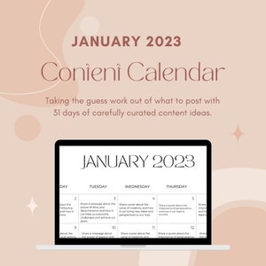 January 2023 Social Media Content Calendar | Social Media Marketing | Social Media Manager | Content Creator | Small Business Owner