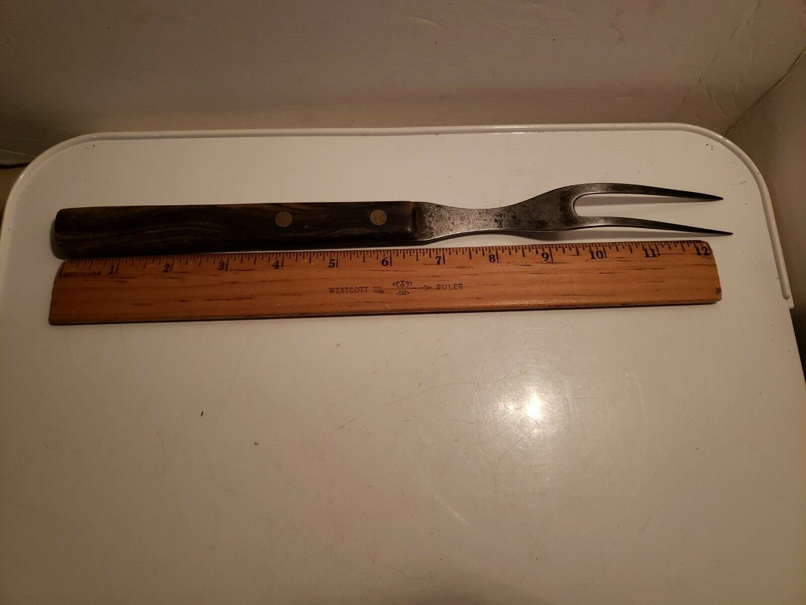 Vintage 2Prong Serving Fork W/Wooden Handle 13 Length Etsy