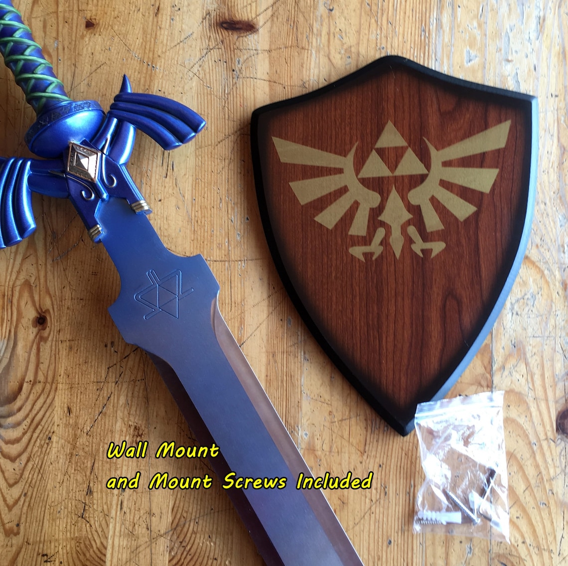 Custom painted Master Sword with wall mount Legend of Zelda Etsy