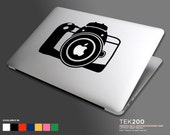 Macbook sticker DSLR modern camera. Photography die cut vinyl decal for Macbook Air Pro and Retina display 037