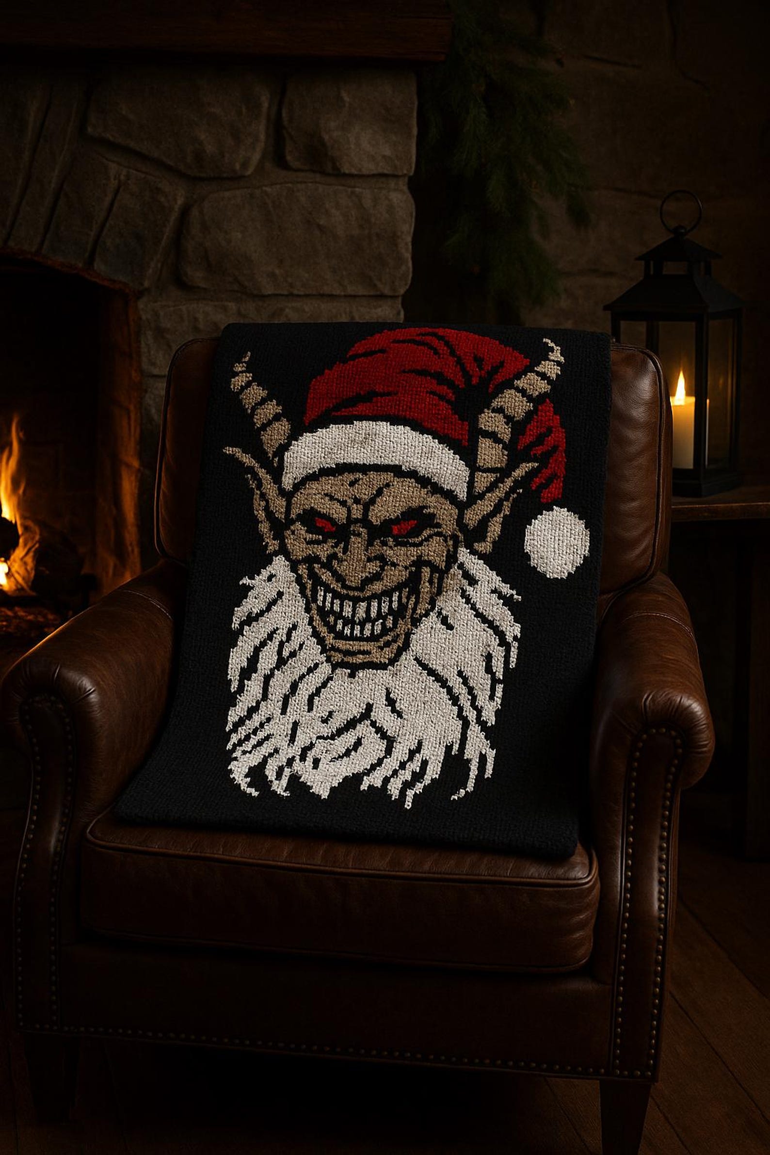 Krampus Crochet Blanket Pattern | Horror Christmas Graphghan | Gothic ...