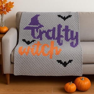 Crafty Hexe Häkeldecke Muster: Halloween C2C Throw (PDF Pattern)