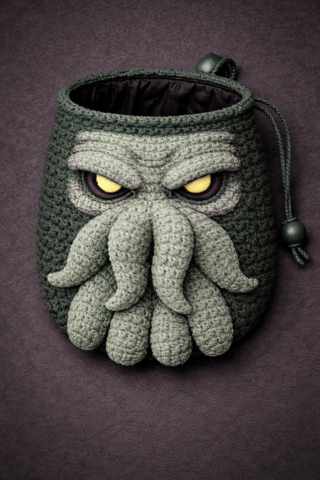 15 Cthulhu Crochet Patterns for Lovecraftian Amigurumi, Plushies, and Gifts 3 Cthulhu Chalk Bag Crochet Pattern Amigurumi Creature