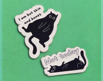 Pegatinas de gato negro - IMPERMEABLES Y DURADERAS