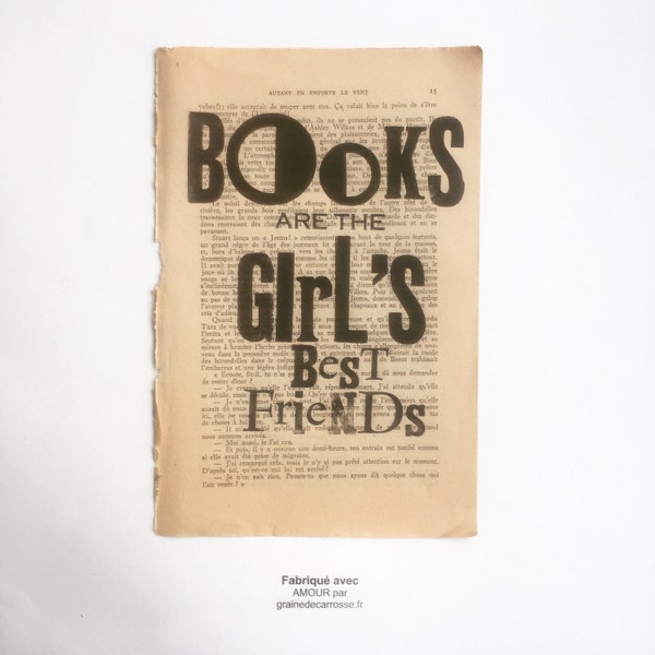 POSTER Impression typographique & Linogravure Books are thé girls best friends