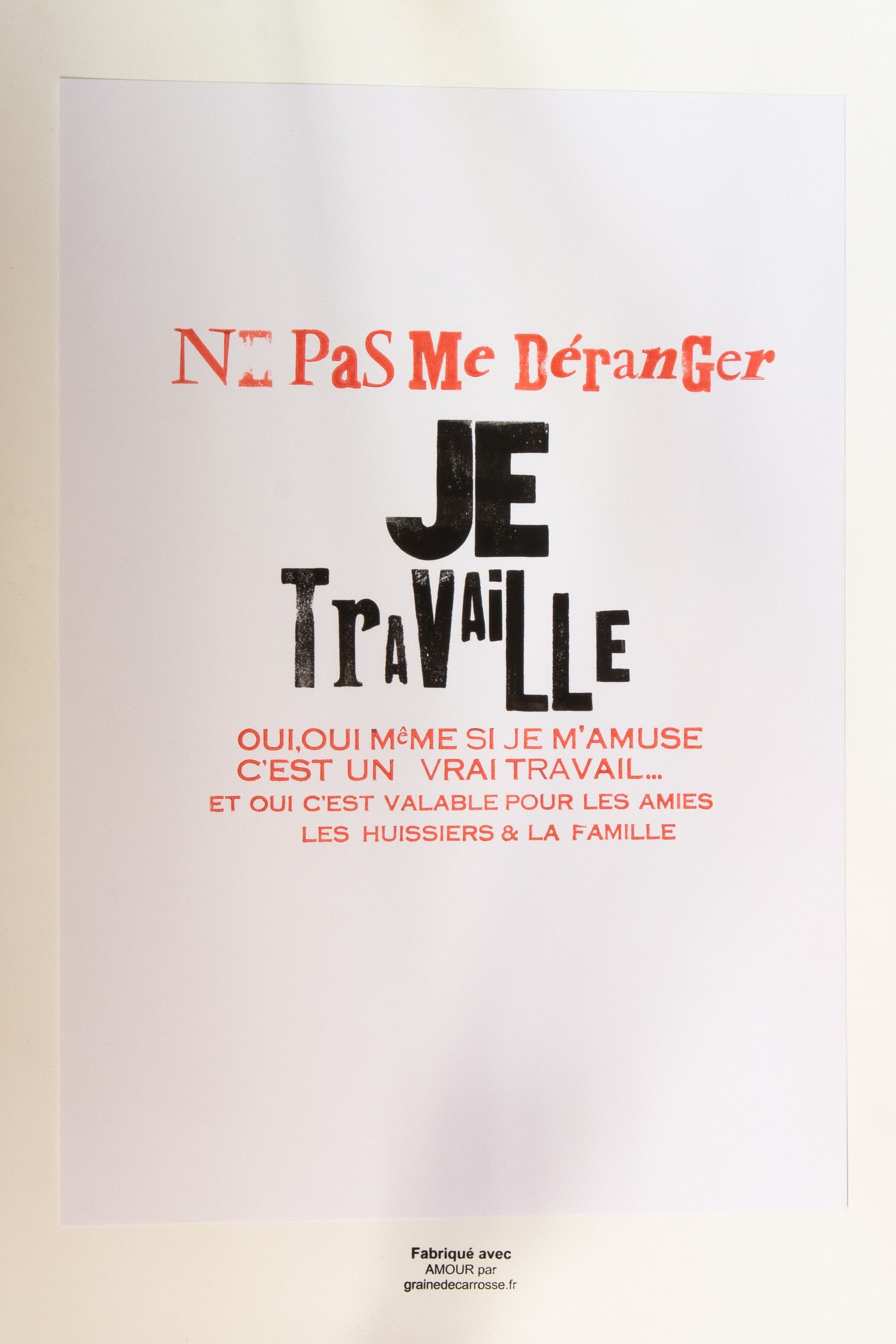 AFFICHE Ne pas déranger JE TRAVAILLE Etsy France
