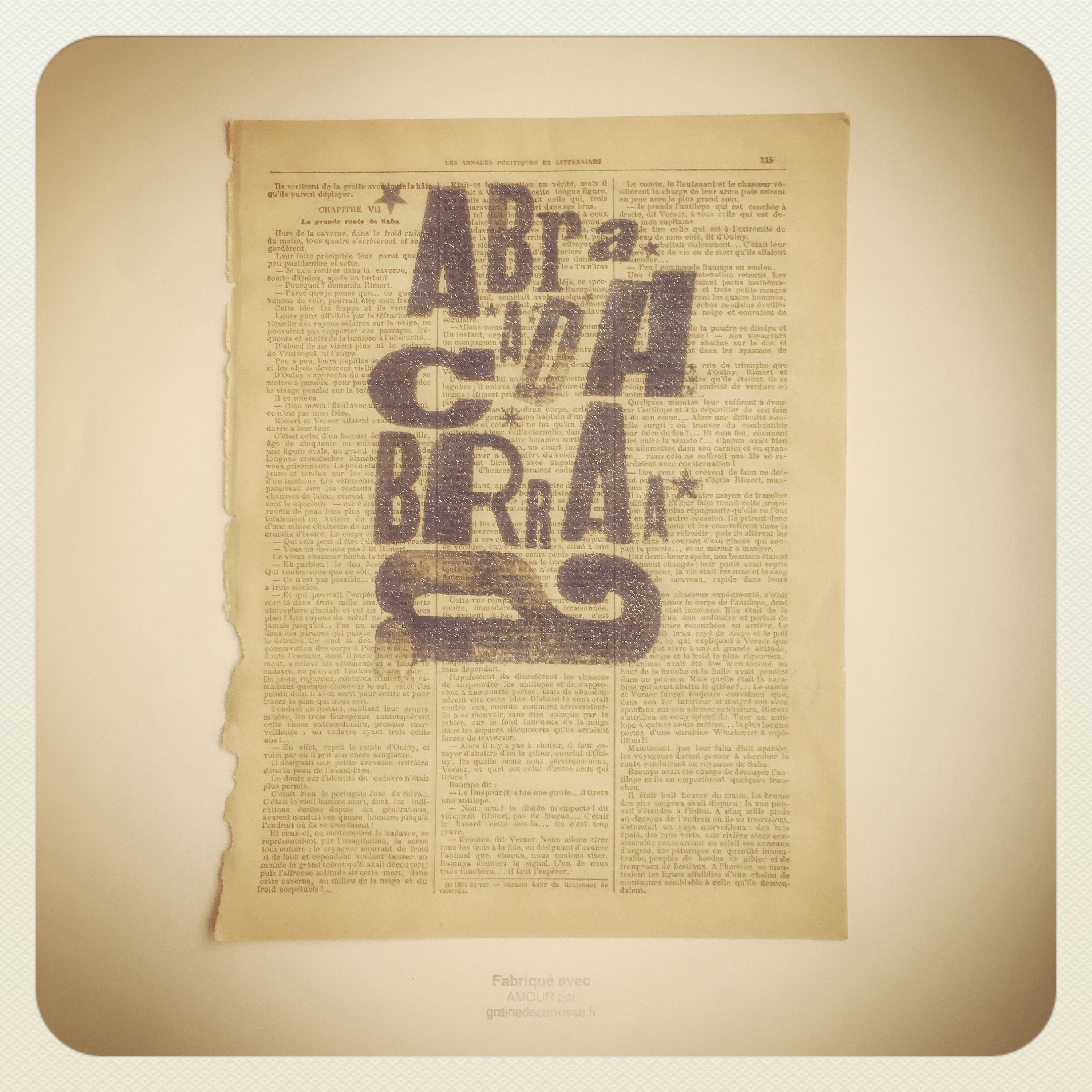 Abracadabraaa Impression Typographique Embossée à La Main.