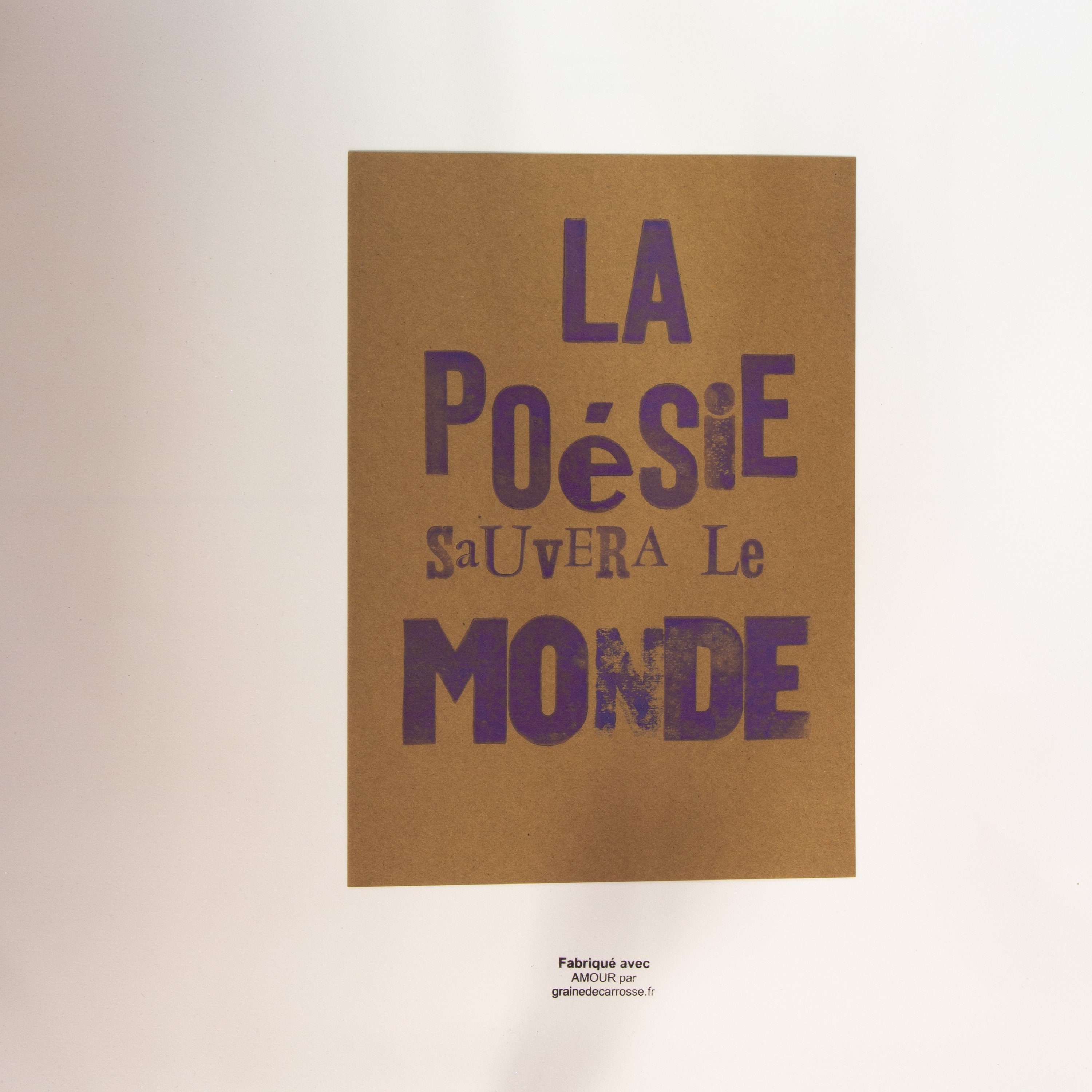Impression Typographique La Poésie Sauvera Le Monde A4