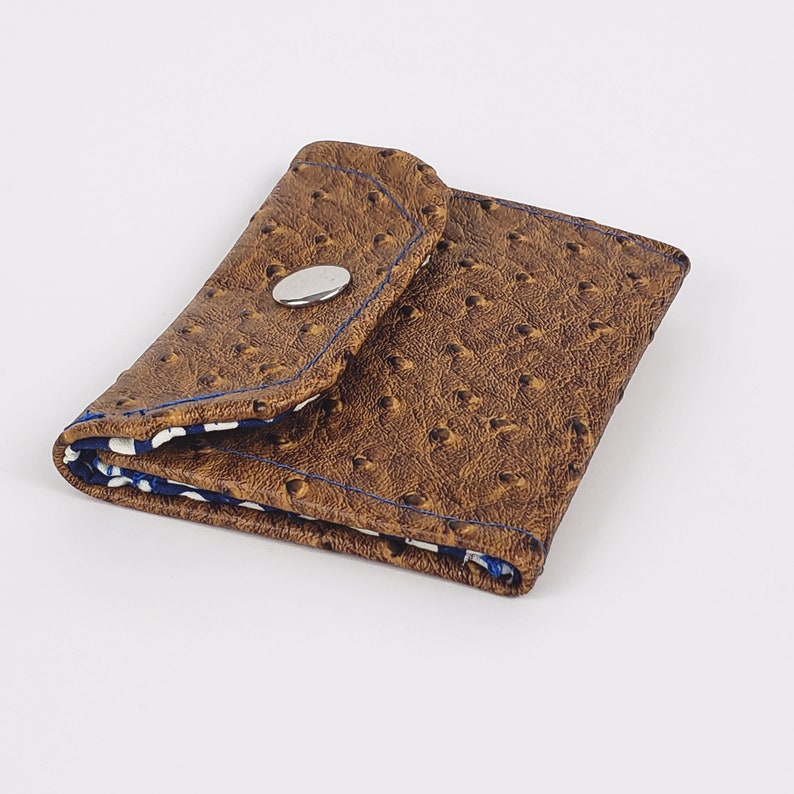 Unique Leather Wallet Faux Ostrich Skin Wallet Snap Wallet - Etsy